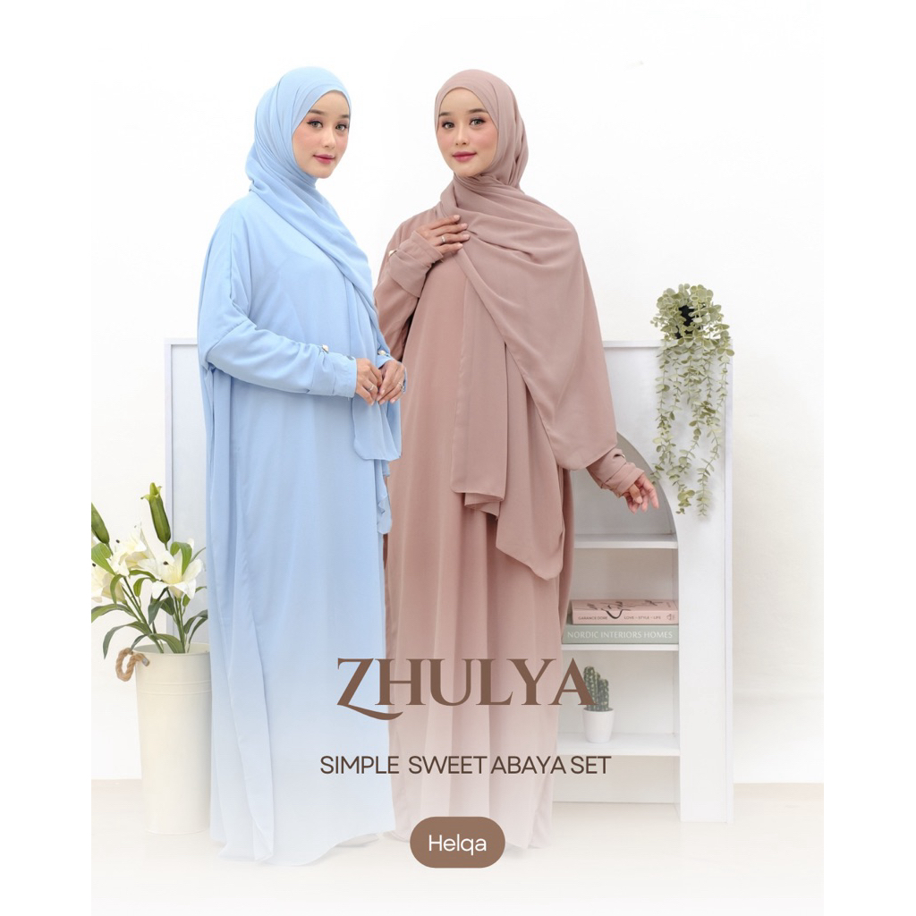 Zhulya Abaya Set Pashmina Free Cadar Abaya Busui Abaya Simple Abaya Elegance Abaya Polos Abaya Remaj