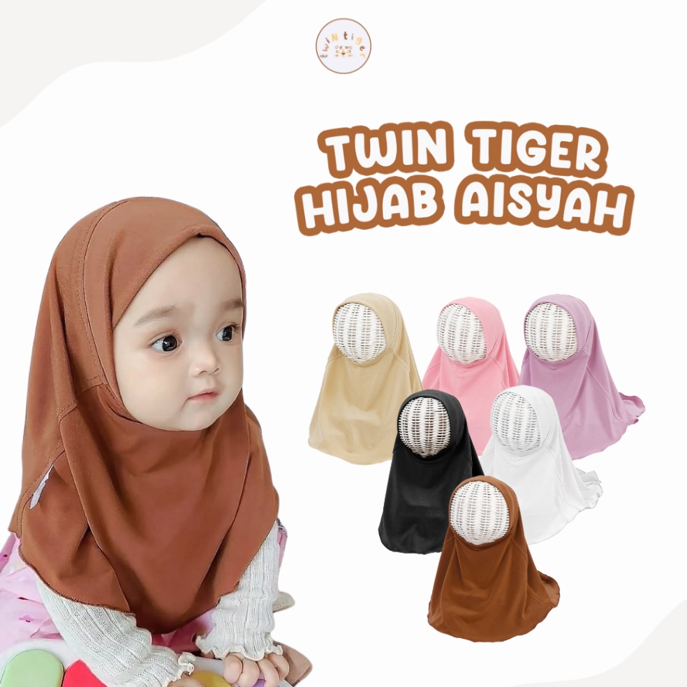 Jilbab Anak Instan Katun Jersey PremiumTwin Tiger HIJAB AISYAH Bergo Kerudung Cewek TK SD KODE B3U3