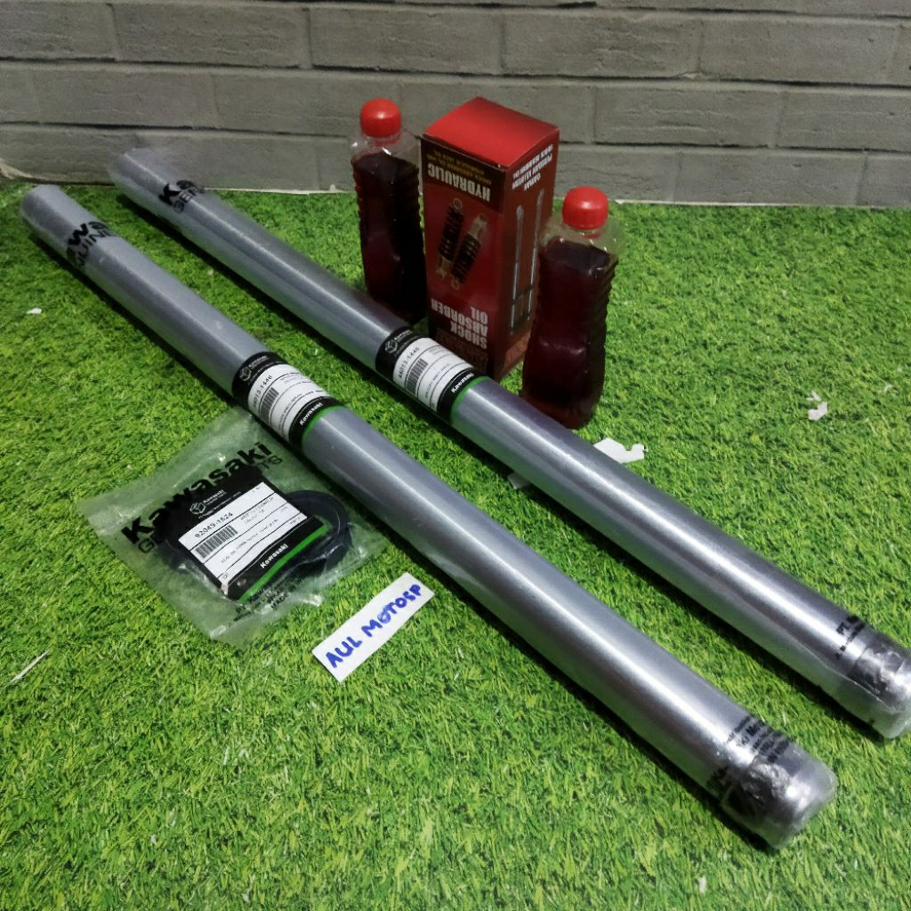 As shock depan + Oil sok Ninja r 1set kiri kanan bonus sil sok