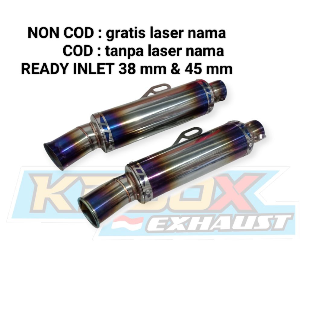 silincer knalpot racing segala motor metic inlet 38mm dan inlet 45mm
