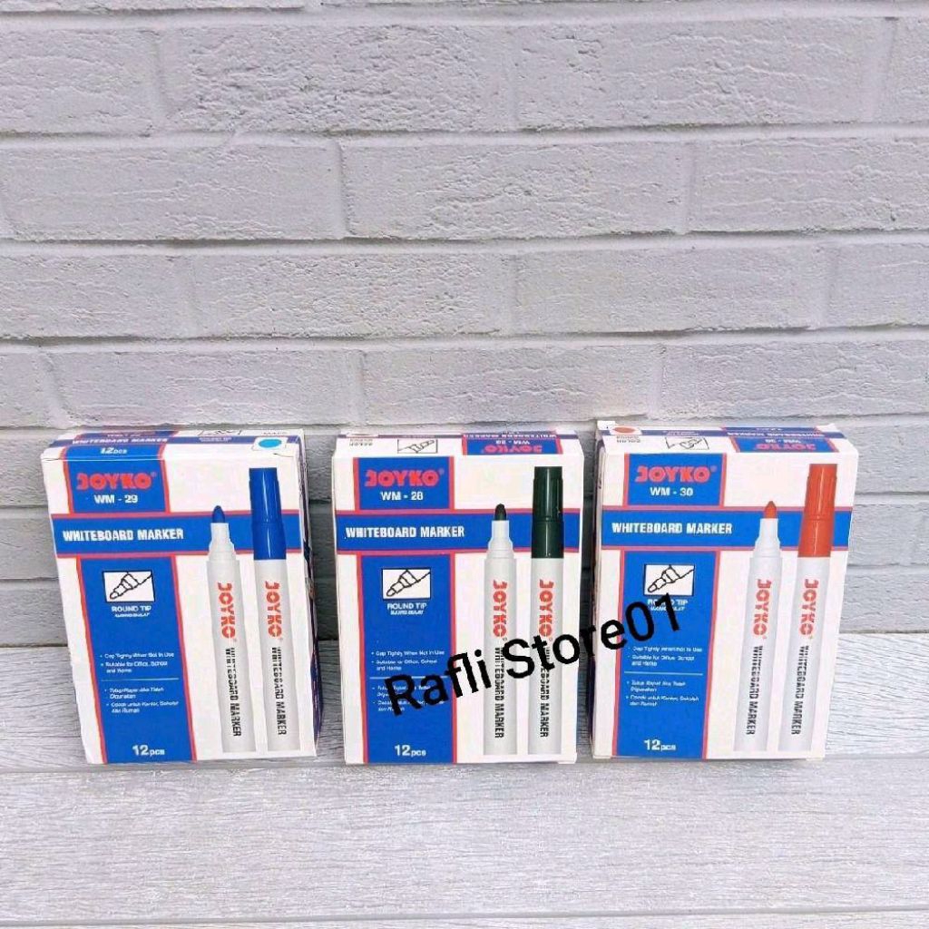 

( 1 Pak / 12 Pcs ) Spidol Joyko/Spidol Joyko Papan Tulis Whiteboard Marker