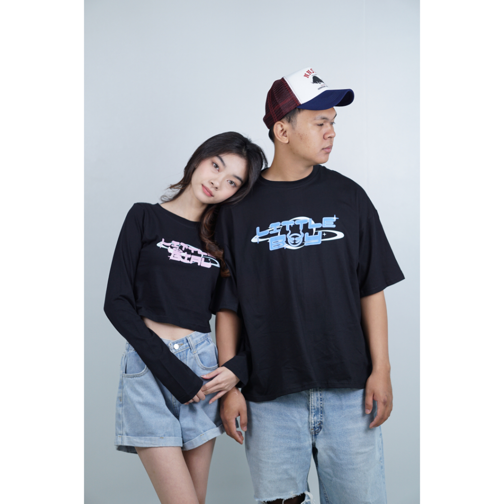 Kaos Couple | Baju Couple Pasangan | Kaos Oversize | Croptop | Tangan Panjang - LITTLE
