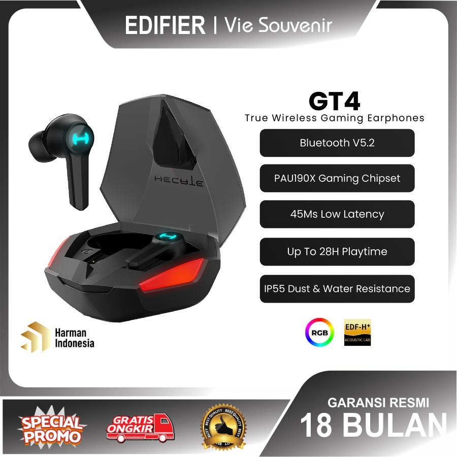 Hecate By Edifier Gt4 True Wireless Gaming Earphone