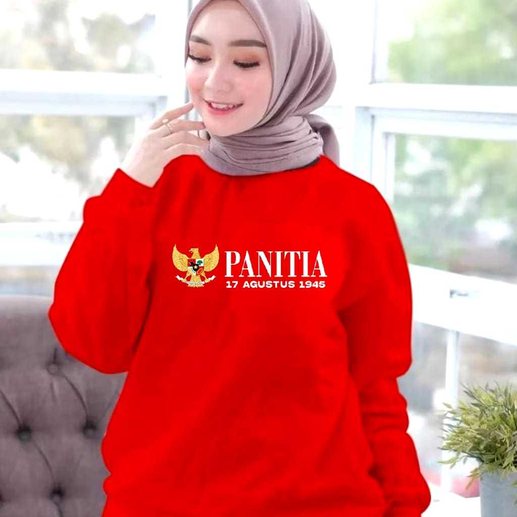 KAOS LENGAN PANJANG WANITA DAN PRIA DEWASA / MODEL PANITIA 17 AGUSTUS INDONESIA/ DIRGAHAYU 17 AGUSTU