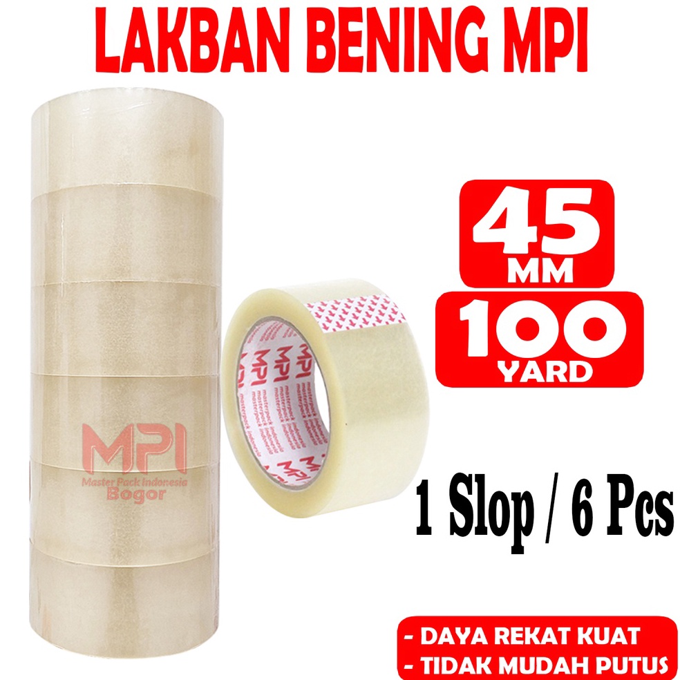 

KODE C22P 6 PCS Lakban Bening MPI 45 MM x 1 YARD Bc Lakban Untuk Packing Master Pack Indonesia Bogor