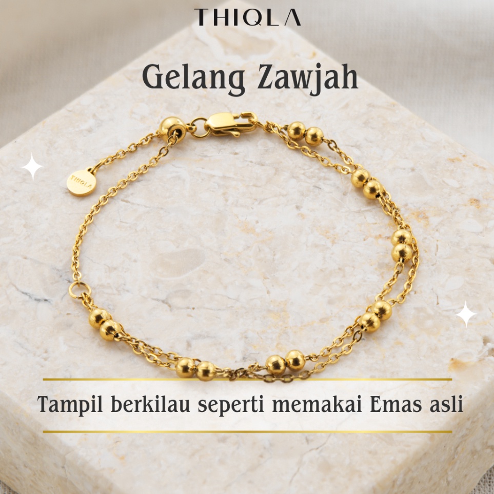 KODE R32G THIQLA  Gelang Jedar 2 Layer ZAWJAH  Gelang Serut Aurel Mirip Gelang Emas Serut Model 225 