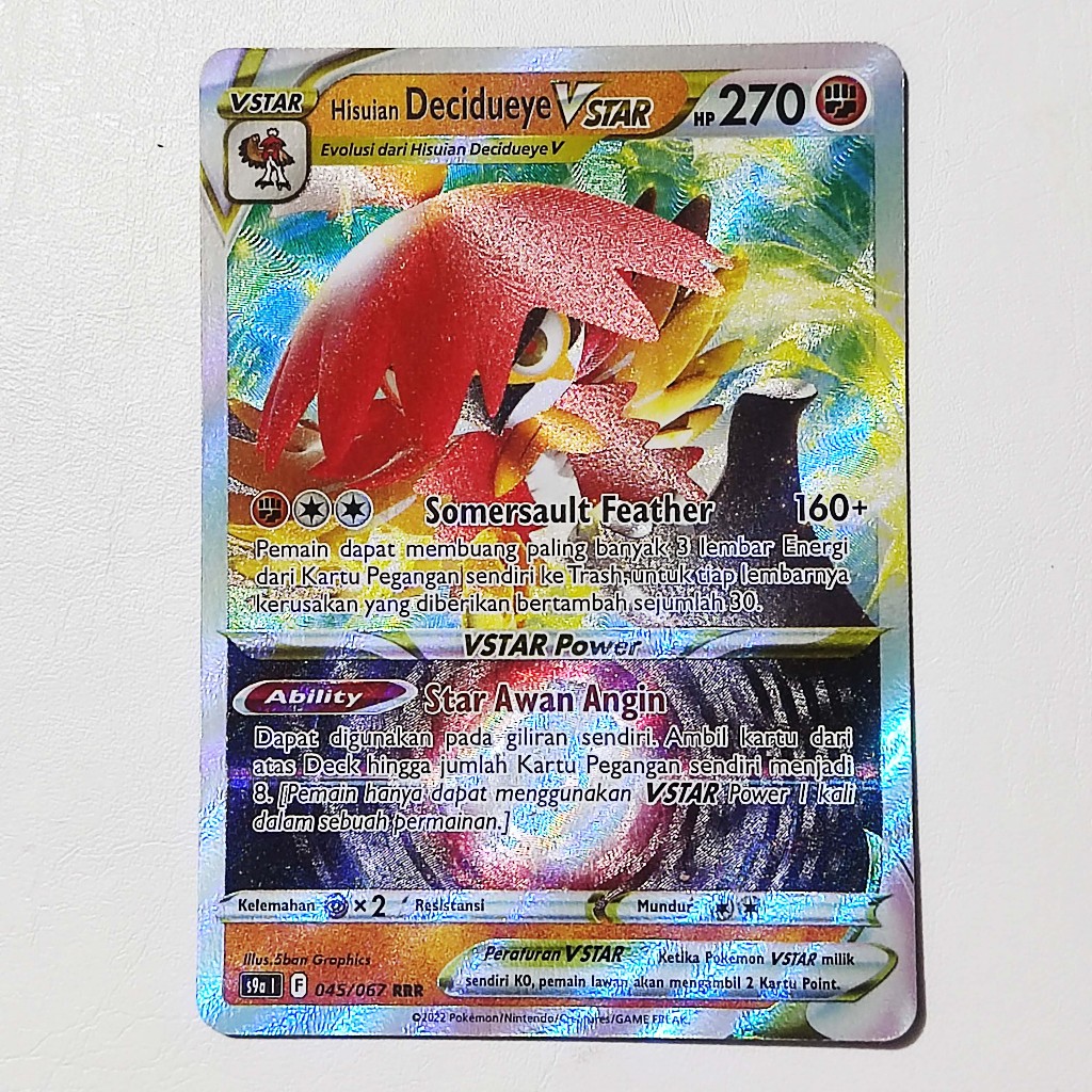 Hisuian Decidueye VSTAR RRR 045/067 S9a - Kartu Pokemon Indonesia