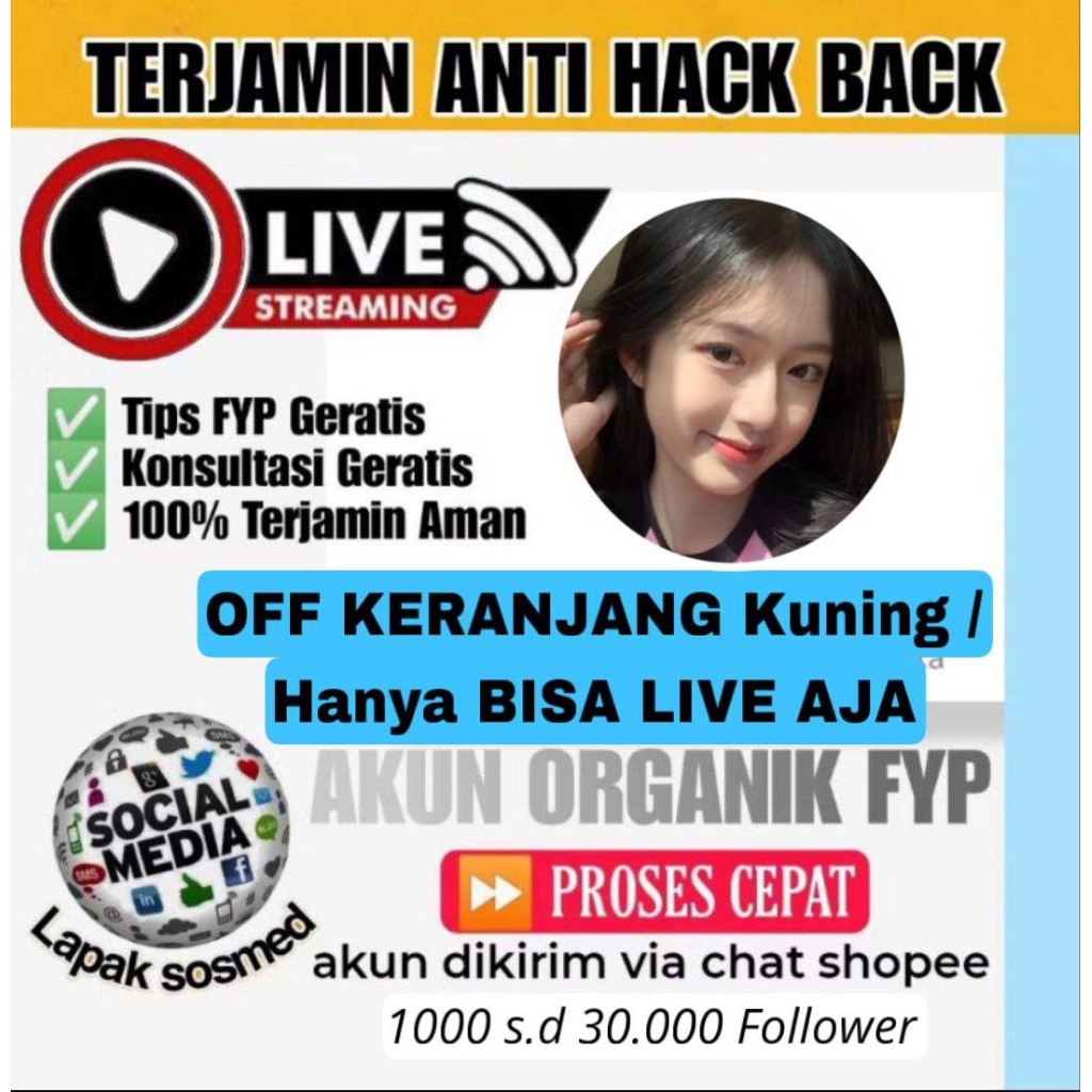 AKUN TIKTOK LIVE HASIL FYP PROSES CEPAT MURAH BANGET ANTI HACK BACK