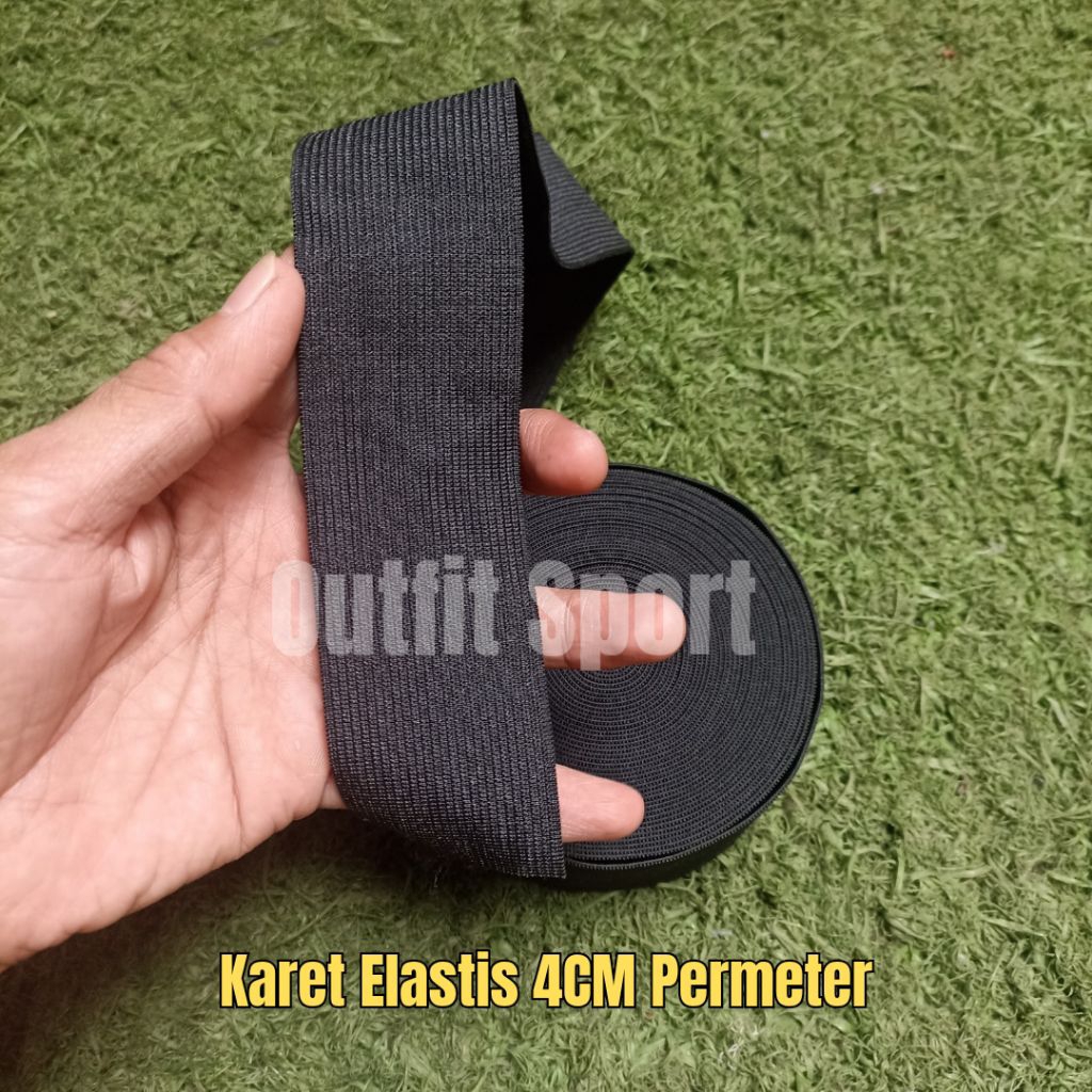 Karet Elastis Celana 4CM Meteran Karet Elastis warna hitam harga Permeter