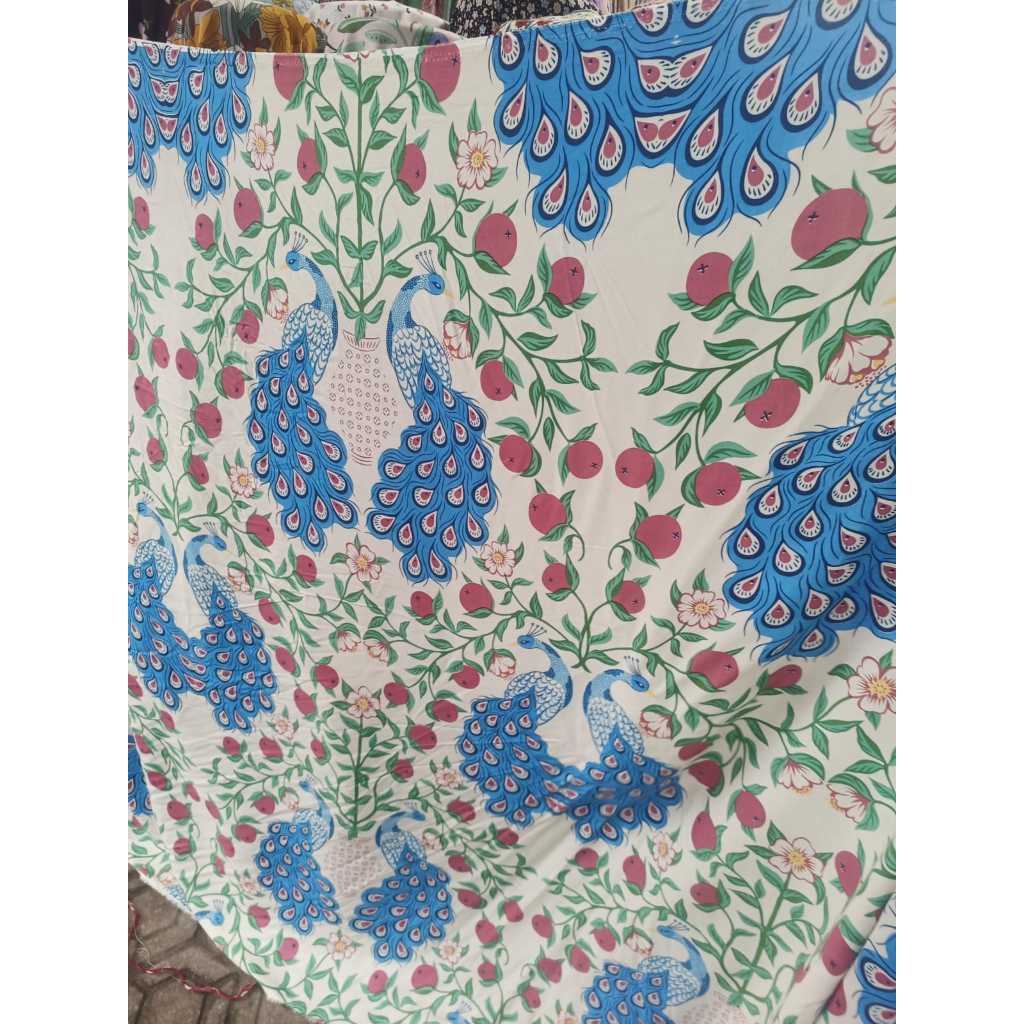 Bahan kain katun rayon viscose premium motif burung merak motif karakter motif pita terbaru best sel