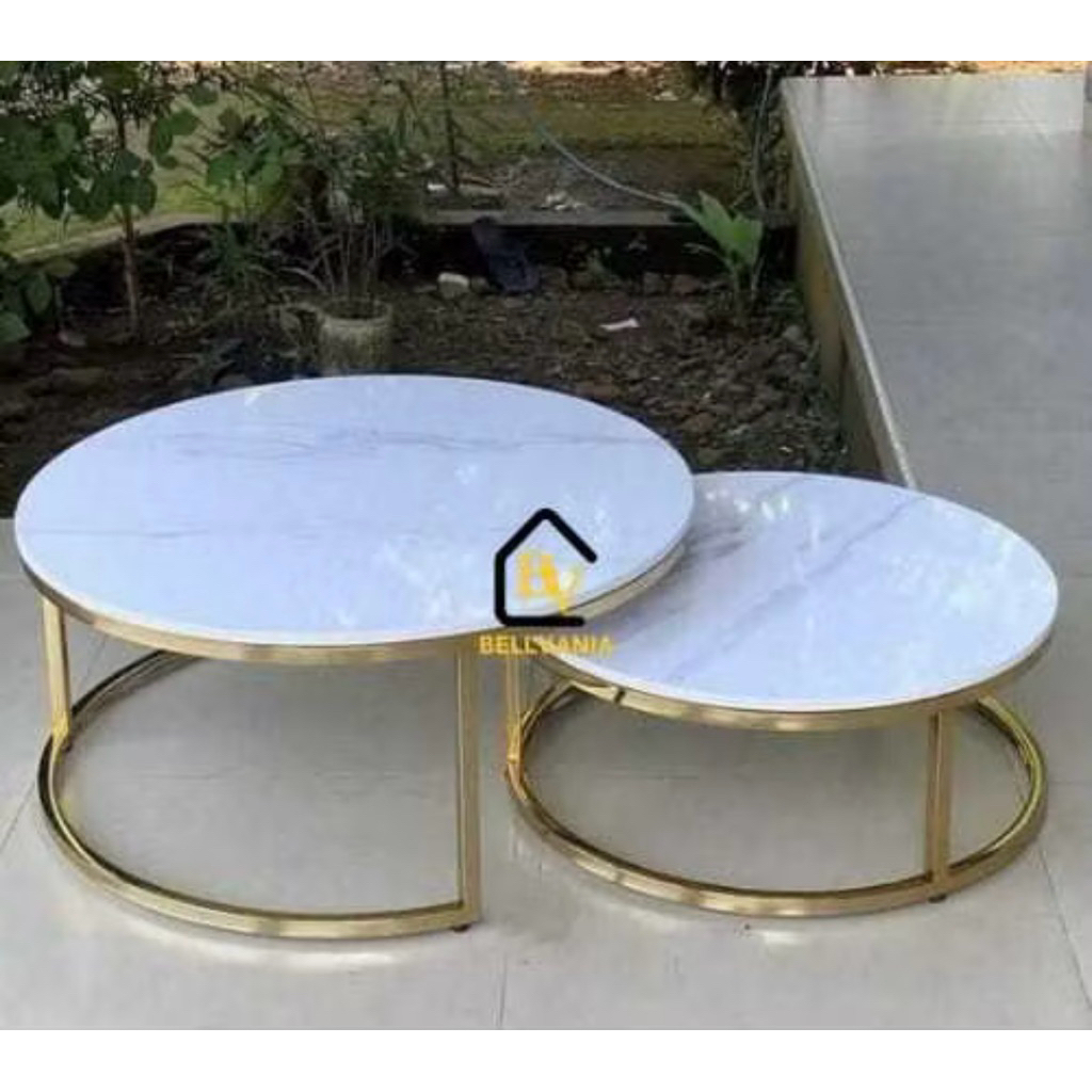 meja besi holo bulat || meja tamu minimalis