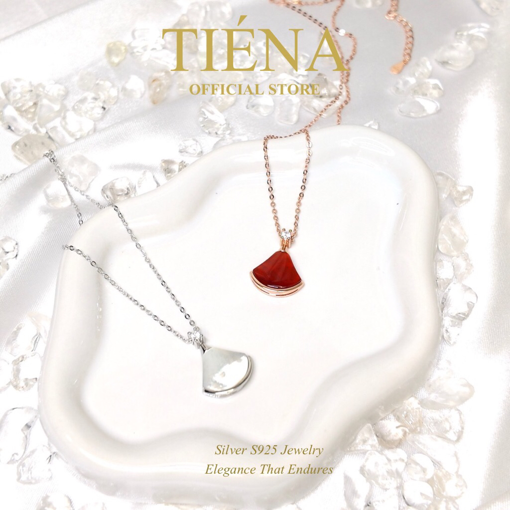 TIÉNA • Dress Necklace Silver S925 • kalung giok merah kalung giok putih Glamour Classy Luxury Elega