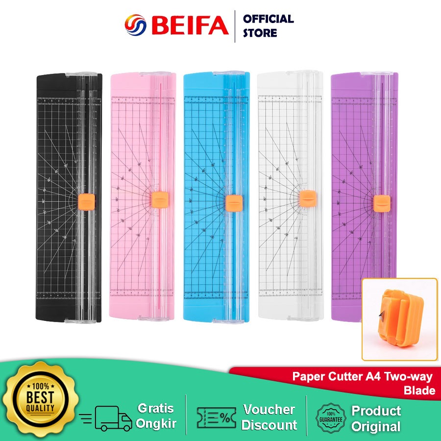 

Beifa Paper Cutter Trimmer A4 2 Way Cutting / Pemotong Kertas Portable A4 FF311