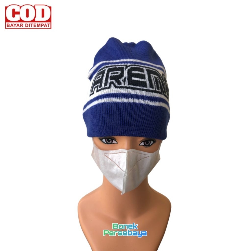 Topi Rajut Arema Pria Wanita - Kupluk Aremania Beanie Hat Distro