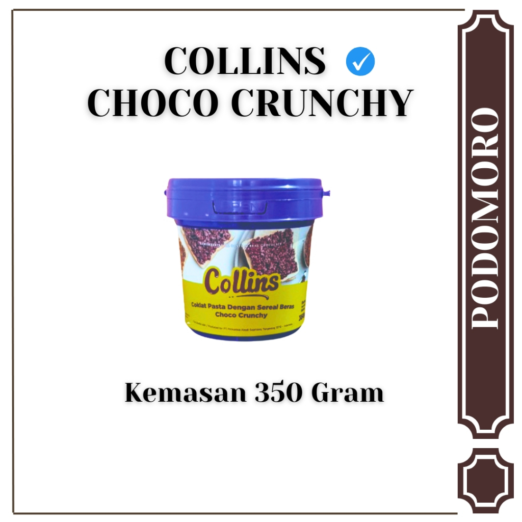 

Collins Choco Crunchy 350gr Topping Cokelat Pasta Malt Krispi Cemilan Coklat