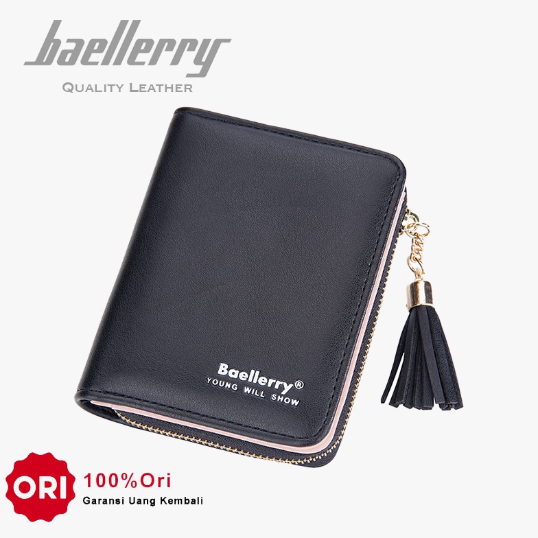KODE I92K BAELLERRY N3244 Dompet Wanita Kecil Dompet Lipat Bahan Kulit PU Leather Premium BAEOS