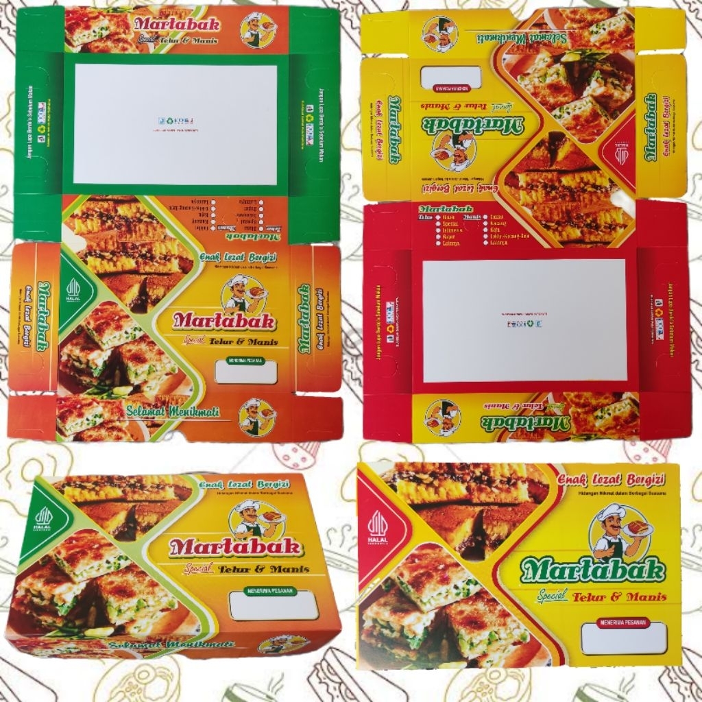 Wadah martabak telor dan manis / kemasan martabak telur dan manis / bungkus martabak / tempat martab
