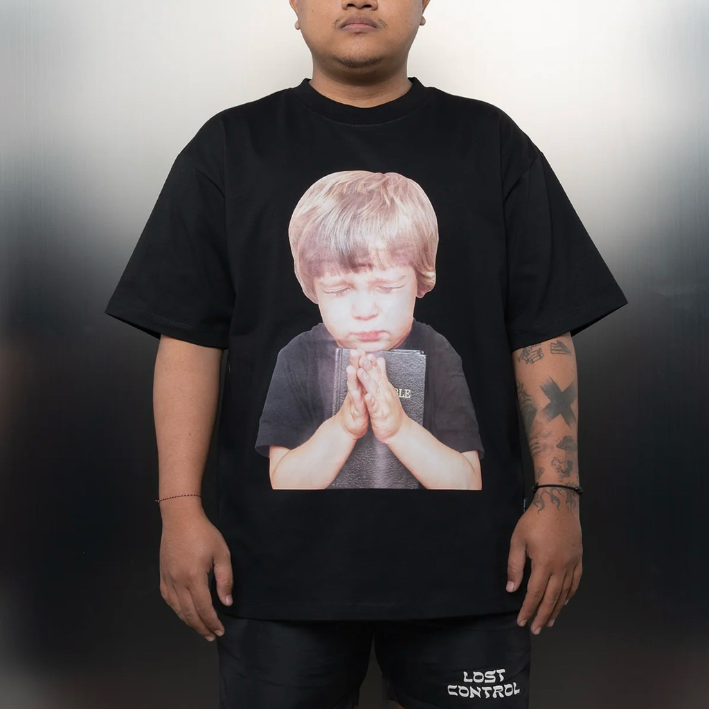 Baju ADLV Baby Face Boy Berdoa Tee Hitam