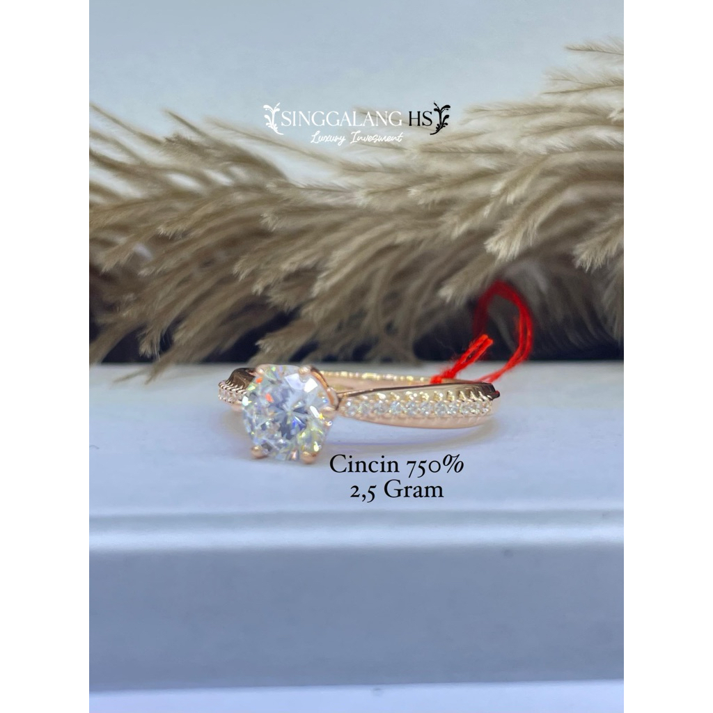 cincin solitaire emas kadar 750% / 22,18,17k