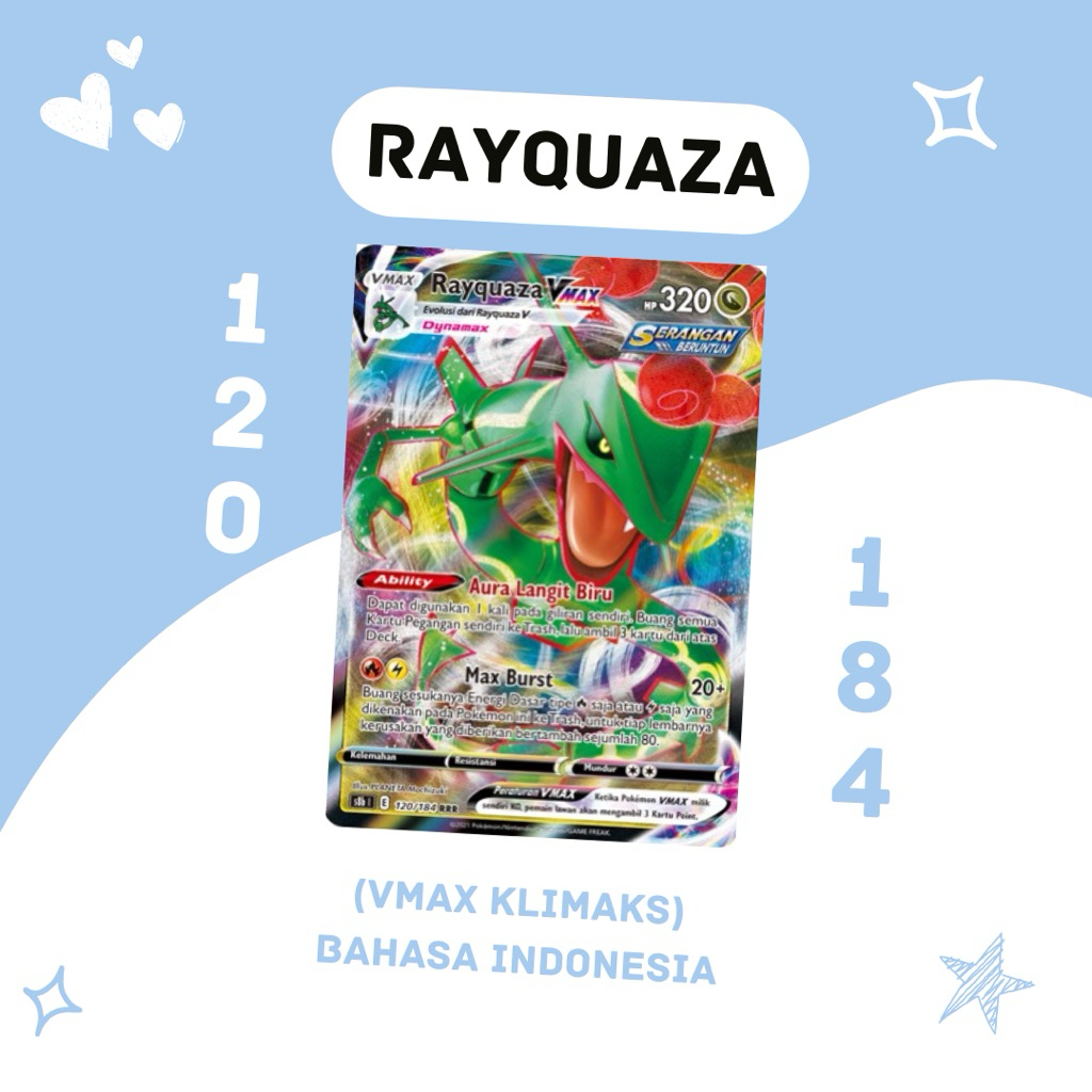Rayquaza VMAX RRR S8B 120/184 Pokemon TCG Indonesia