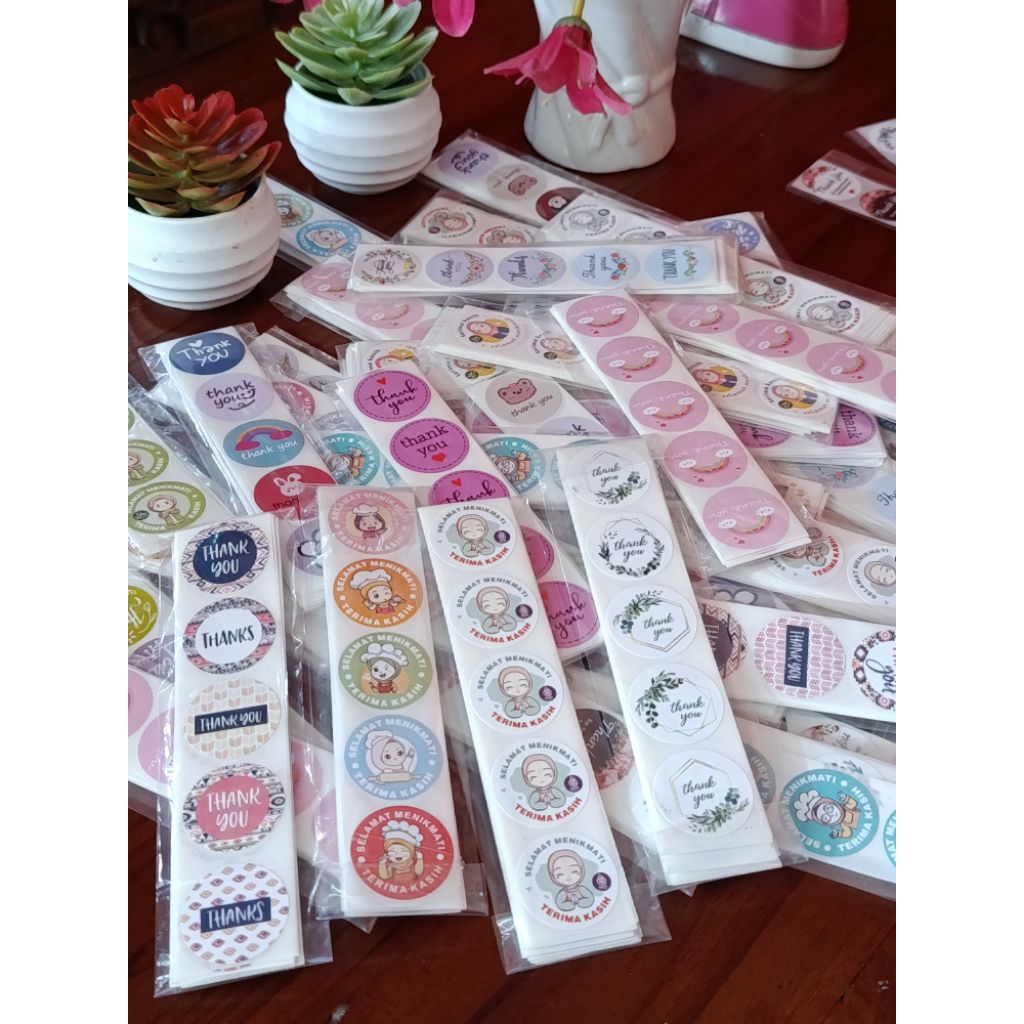

Sticker Label thank you 1bks isi 100pcs FREE 5pcs