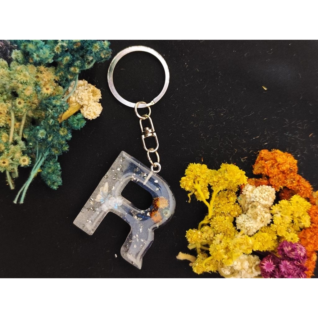 Gantungan Kunci & Tas Resin Alfabet | Custom Huruf A - Z / Angka 0-9 | Keychain Epoxy Resin