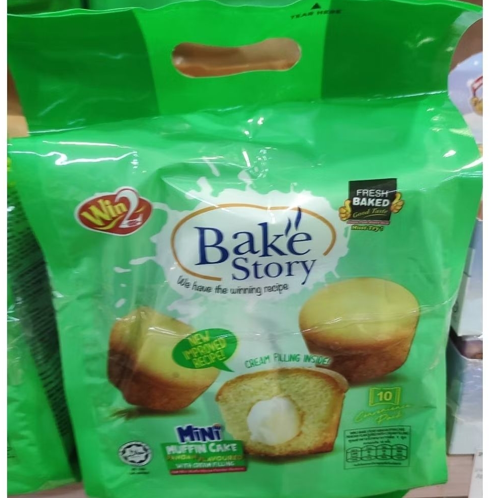 

Winwin Bake Story mini muffin cake pandan flavoured 10packs inside halal th