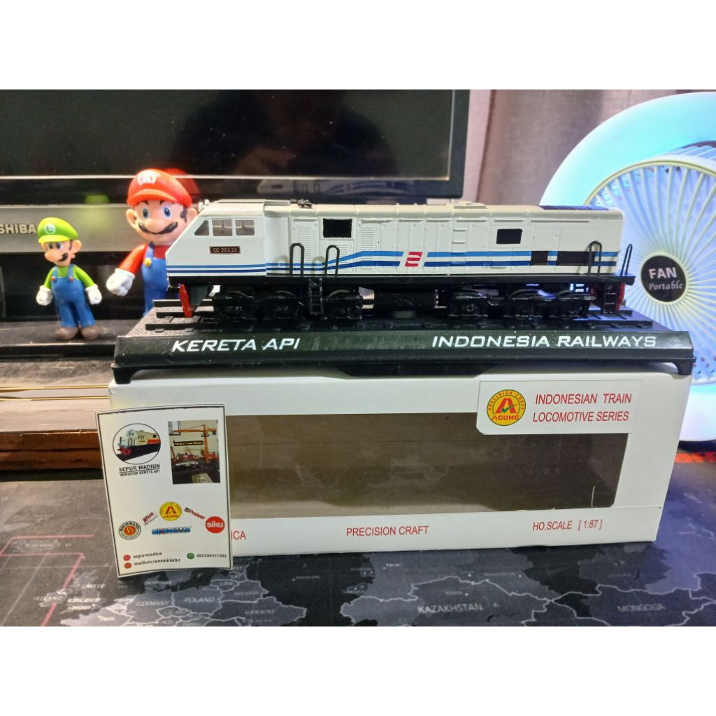 Miniatur Lokomotif seri CC 201 Perumka Dishub, skala 87
