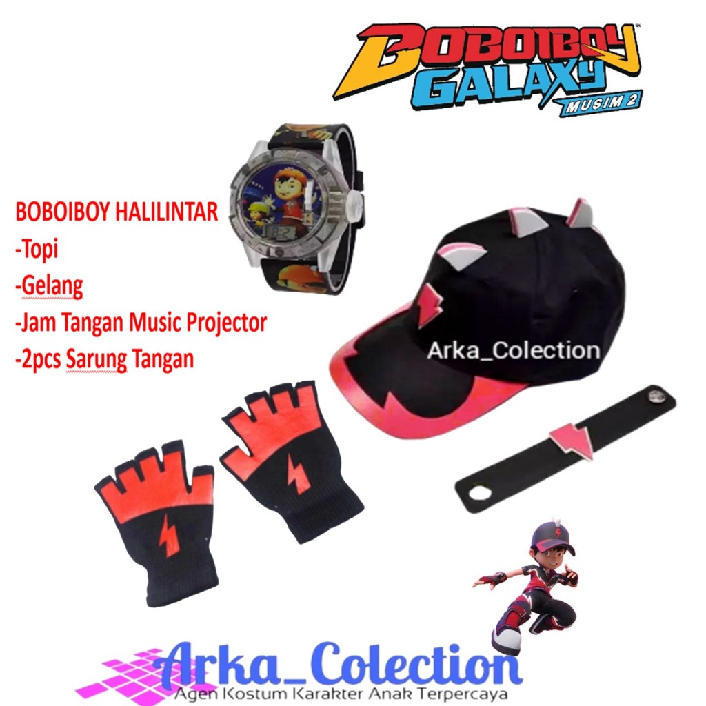 TOPI HALILINTAR PETIR HITAM dan Aksesorisnya