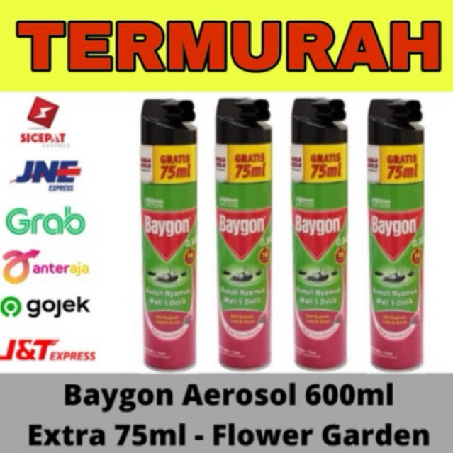 4 PCS BAYGON AEROSOL JUMBO ISI 600+75 ML PENGUSIR NYAMUK PEMBASMI NYAMUK PALING AMPUH ANTI NYAMUK AN