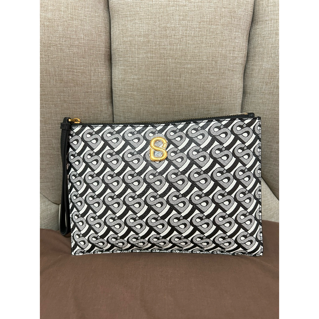 BIMU Clutch Bag Button Scarves-BLACK