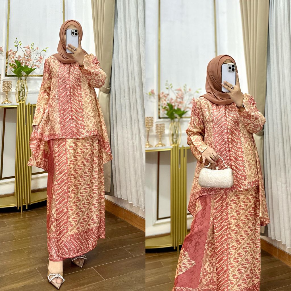 Setelan Batik Wanita Set Rok Blouse Modern Viscose Premium Semi Sutra
