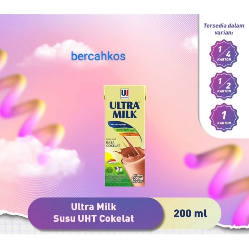 

susu ultra rasa coklat 200ml