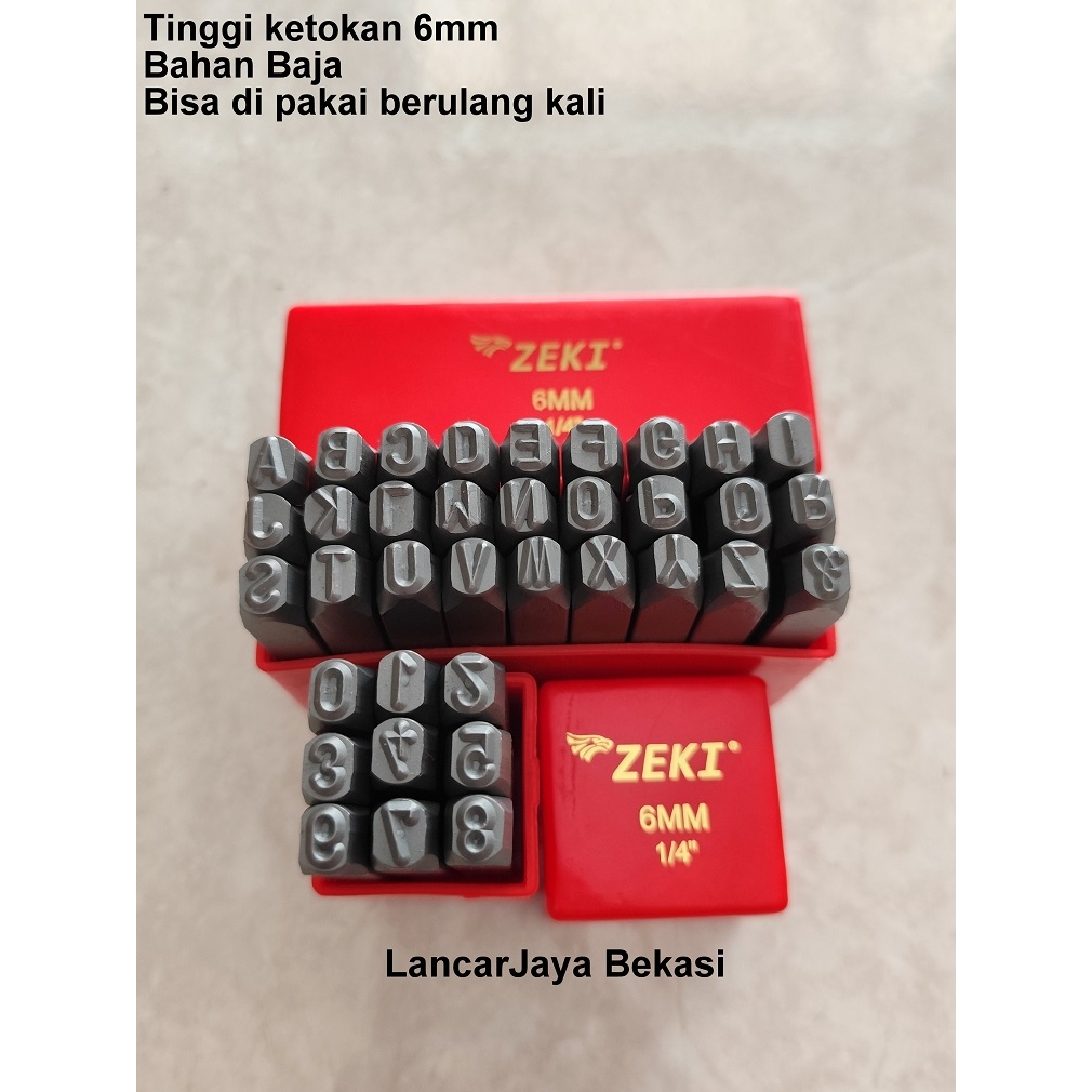 Alat Ketok Set Huruf Angka 6mm Zeki Japan Letter Number Punch Set Zeki Huruf Angka Ketok 6mm Zeki Ja
