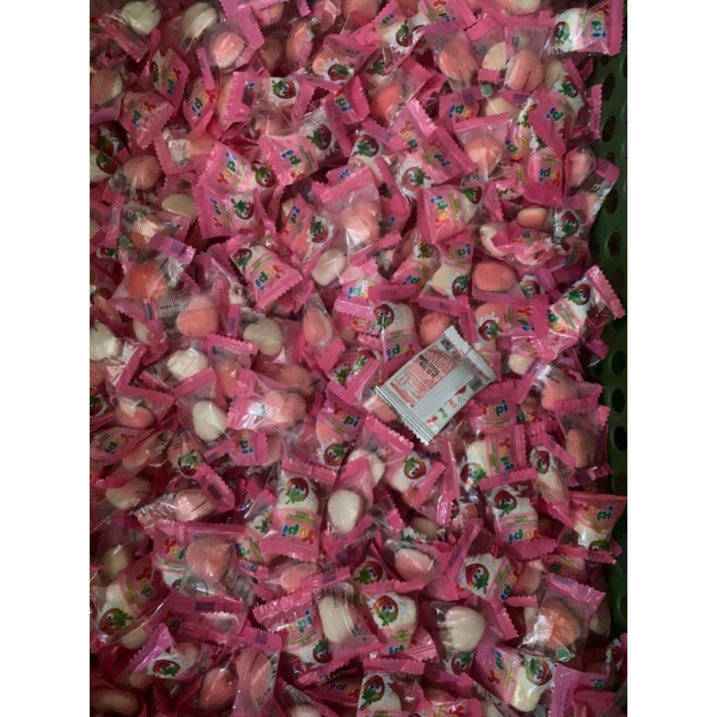 

YUPI LOVE PINK & Jelly LOVE MIX RASA BUAH 130gr ±50pcs/500gr ±150pcs halal rasa manis