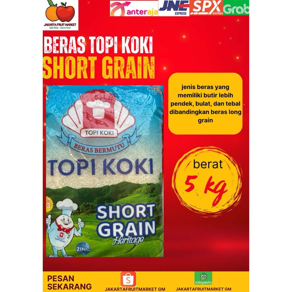 

BERAS TOPI KOKI SHORT GRAIN HERITAGE 5kg