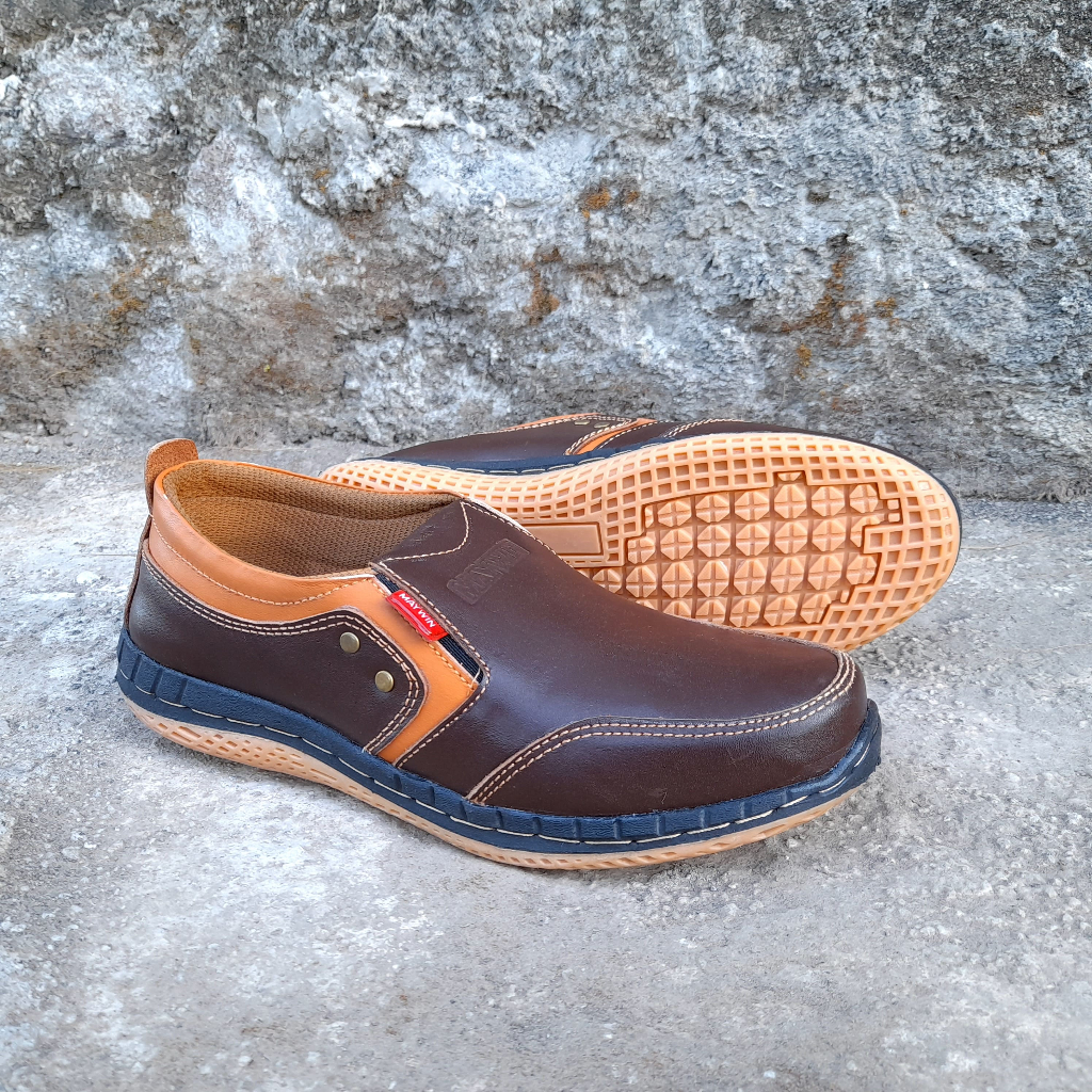 Sepatu Casual Pria Kulit Asli Coklat