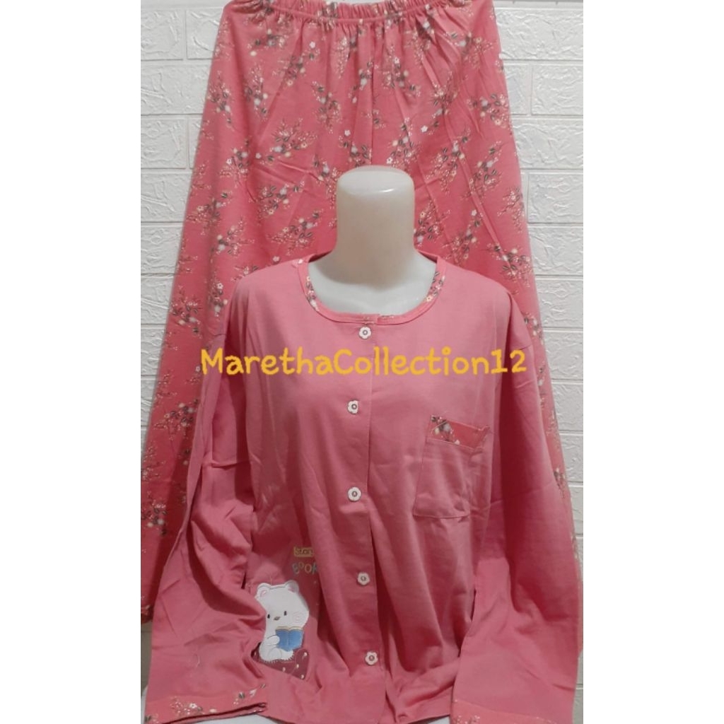 Babydoll AMRO PP JUMBO XXL label putih / Setelan babydoll Amro PP jumbo label putih wanita dewasa le