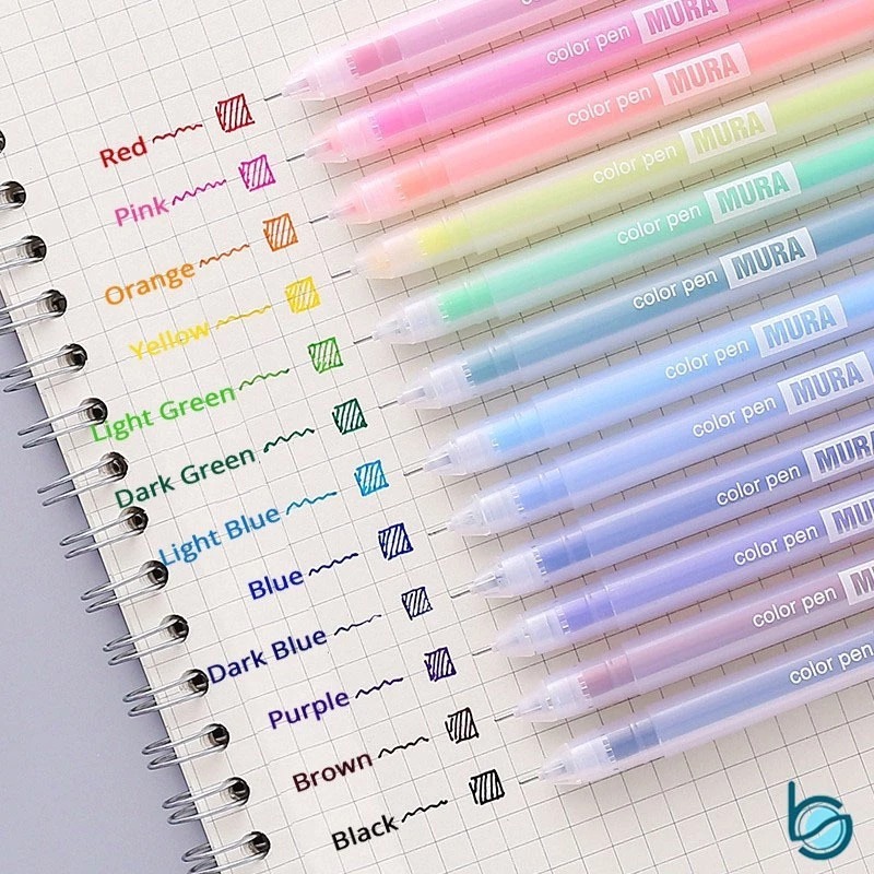 

Pulpen Gel 12 Warna Makaron Cerah/Color Gel Pen Needle Tip 0.5mm - Best Stationary