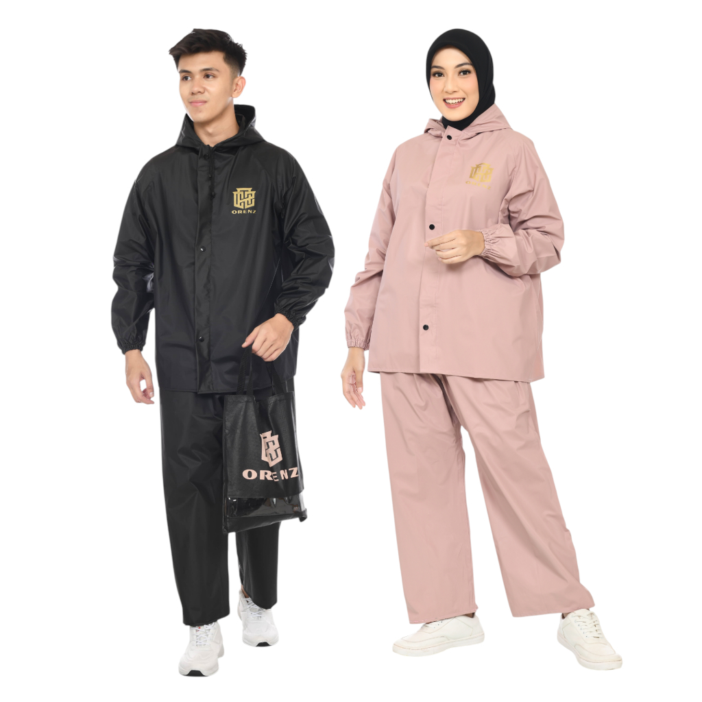 RAINCOAT JAS HUJAN ORENZ SETELAN PRIA WANITA BAHAN PVC 0.25 TEBAL LENTUR ANTI REMBES
