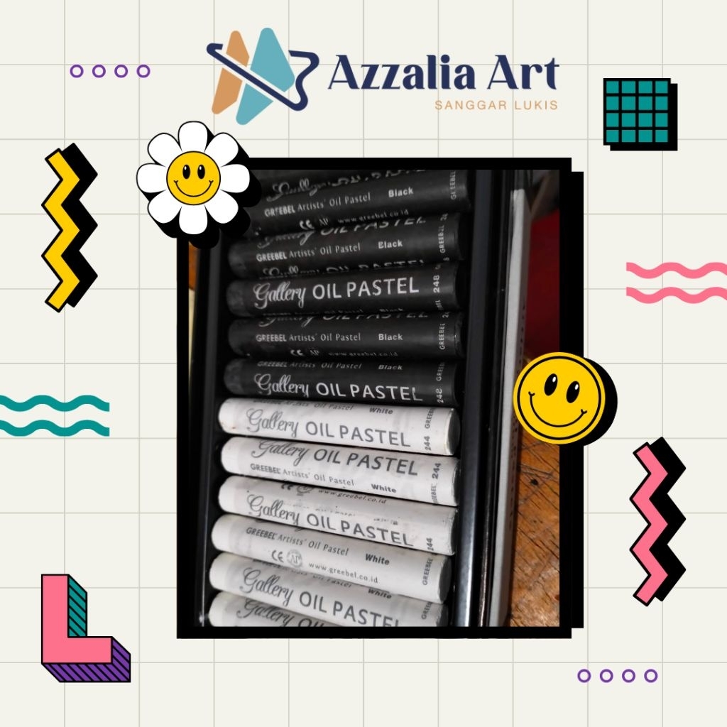 

Krayon Greebel Artist Oil Pastel Warna Hitam Putih Eceran