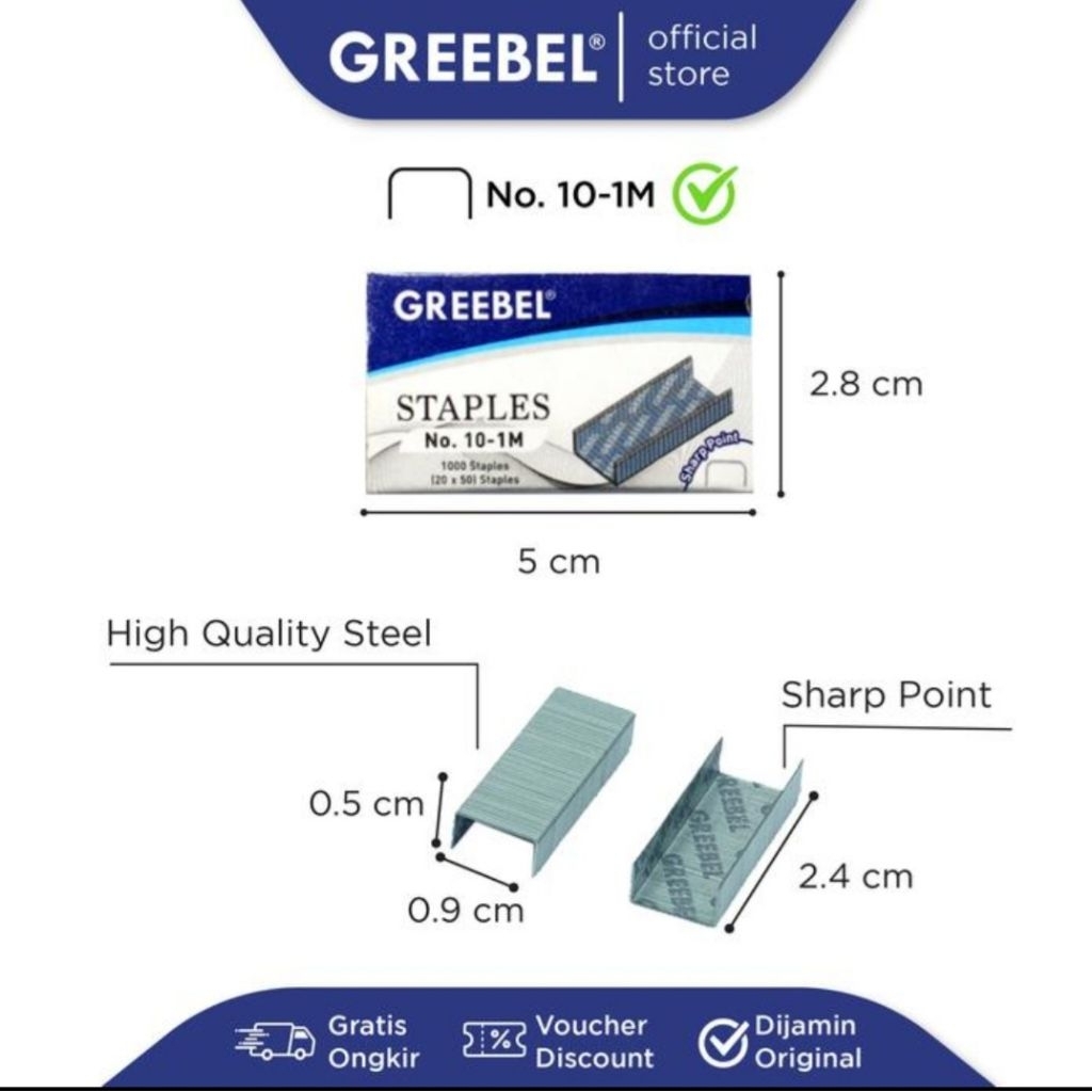 

ISI GREEBEL STAPLES 10-1M