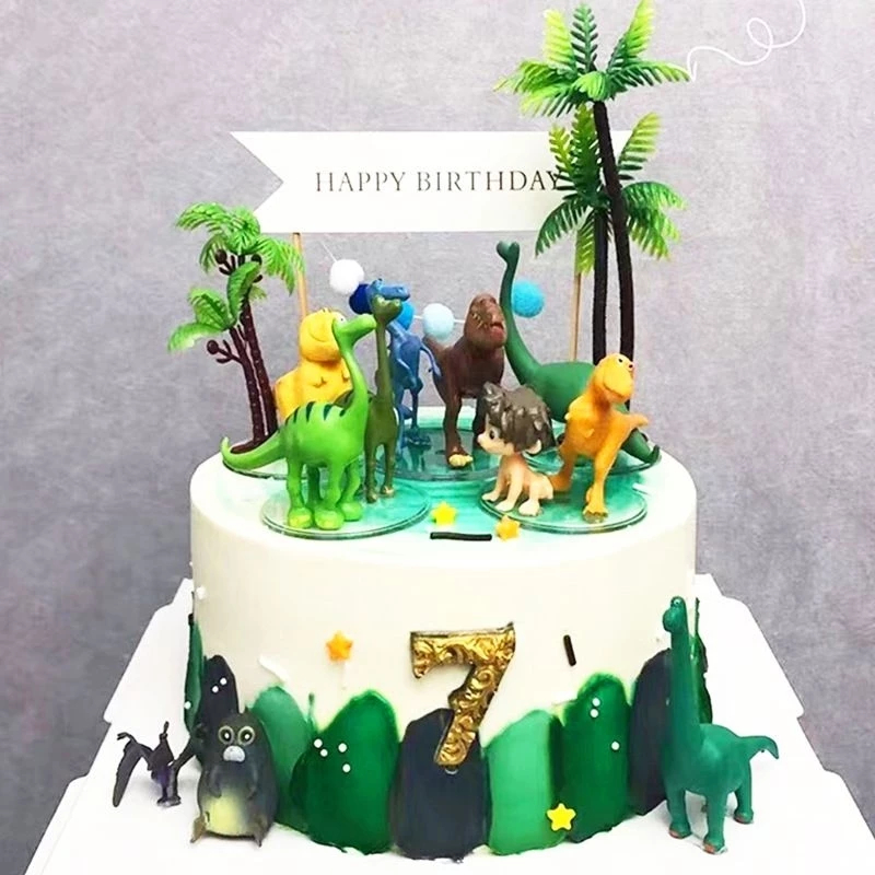 Topper Cake Hutan Dinosaurus isi 12 PCS Topper Cake Tarzan Dinosaurus