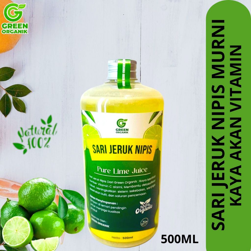 

GREEN ORGANIK / Sari Jeruk Nipis Murni / 100% Alami Tanpa Camuran 500ML