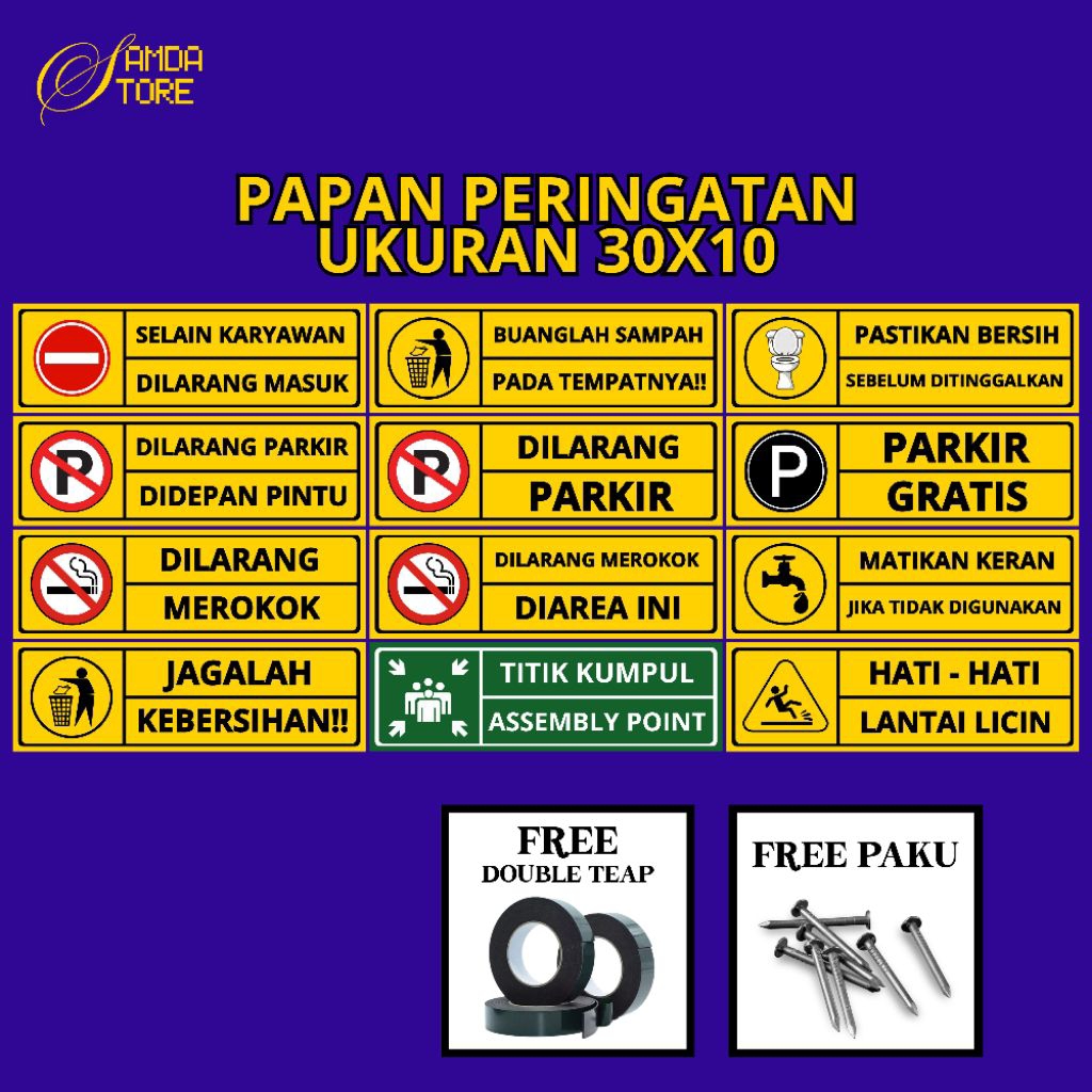 

PAPAN PERINGATAN | PAPAN ANNOUNCEMENT 30X10 BERGARANSI!!