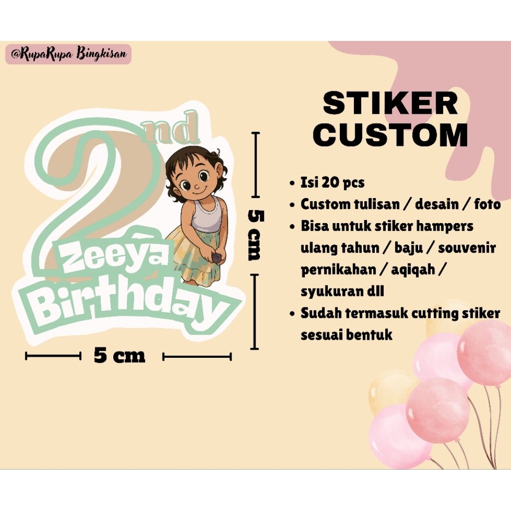 

Stiker Ulang Tahun Anak Custom (Isi 20pcs)