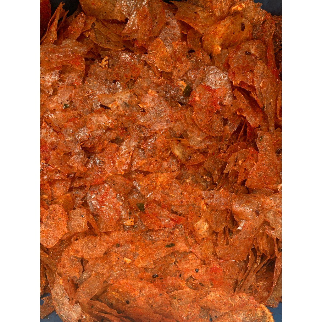 

keripik kaca kemasan / keripik kaca daun jeruk / pedas bumbu melimpah ( 250gram )