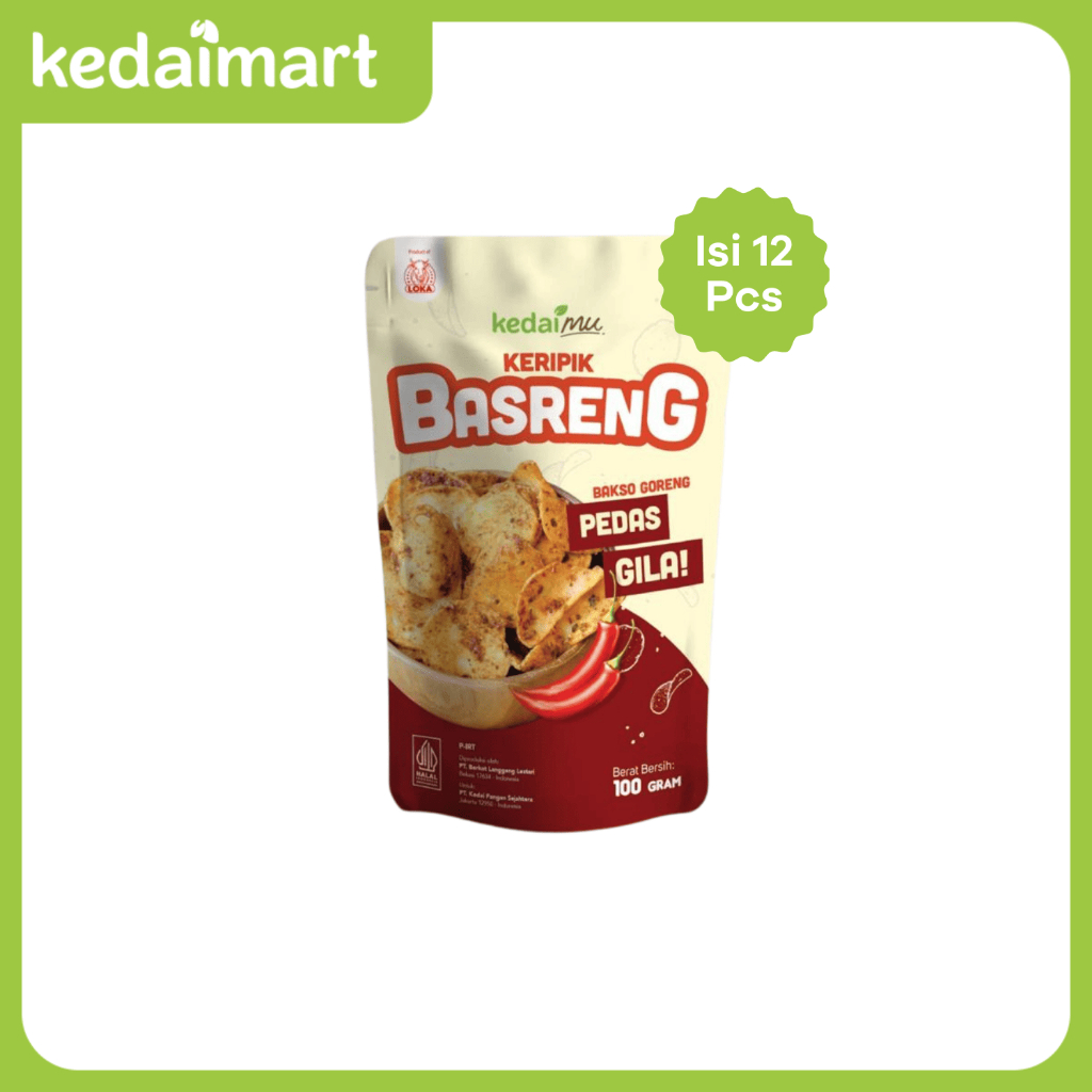 

Paket Bundling KedaiMu Keripik Basreng Pedas Gila 100 Gram x 12 Pcs