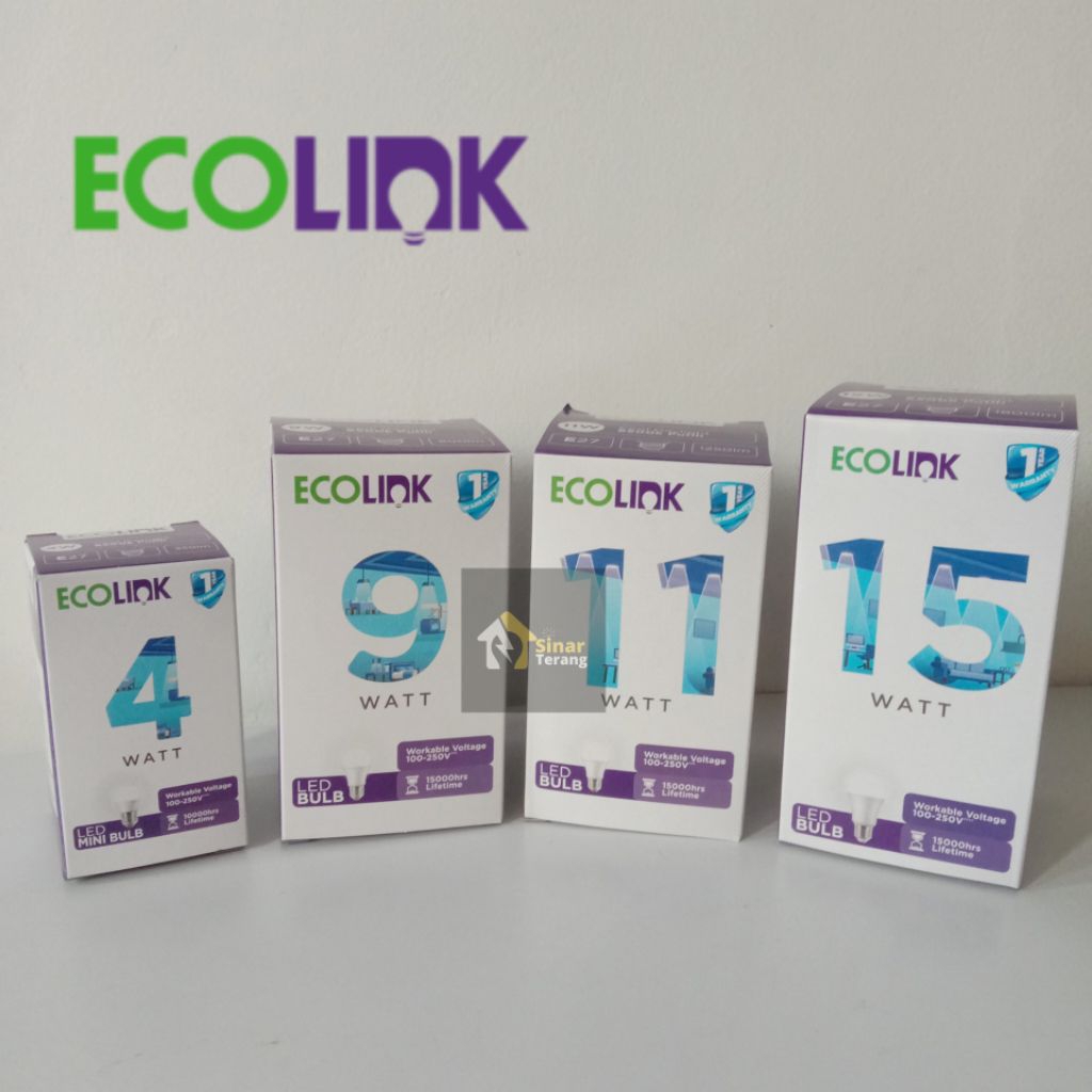 Lampu LED ECOLINK 4 5 7 9 11 15 19 Watt Putih