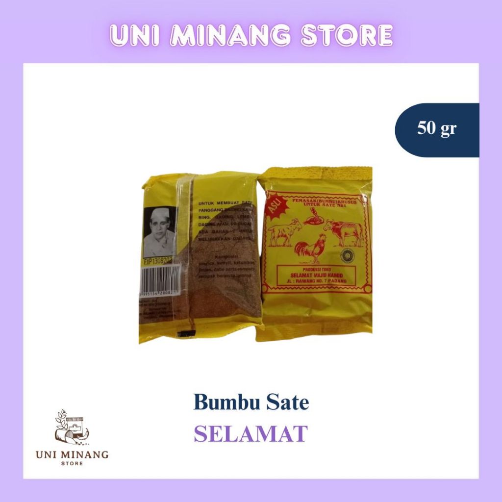 

(1 pack isi 20 pcs) Bumbu Sate – SELAMAT 50 gr